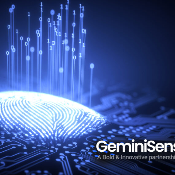 Graphic of a fingerprint on a digital background
